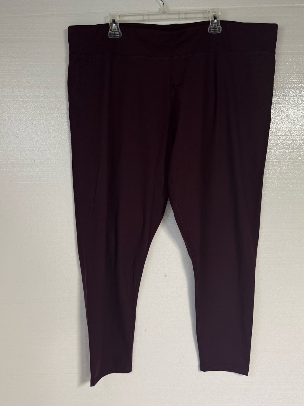 Susan Graver Leggings Women Plus Size 3X Plum Pull-On Stretch Elastic Waist